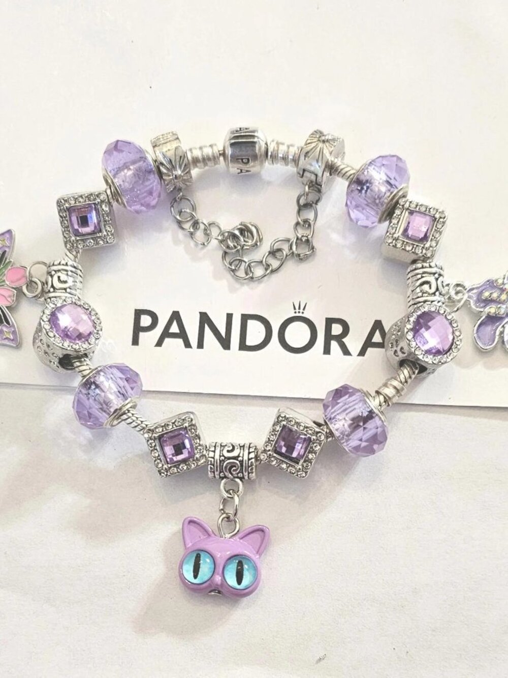 Pretty Kitty In Purrrple, Pandora Bracelet comes with Receipt
